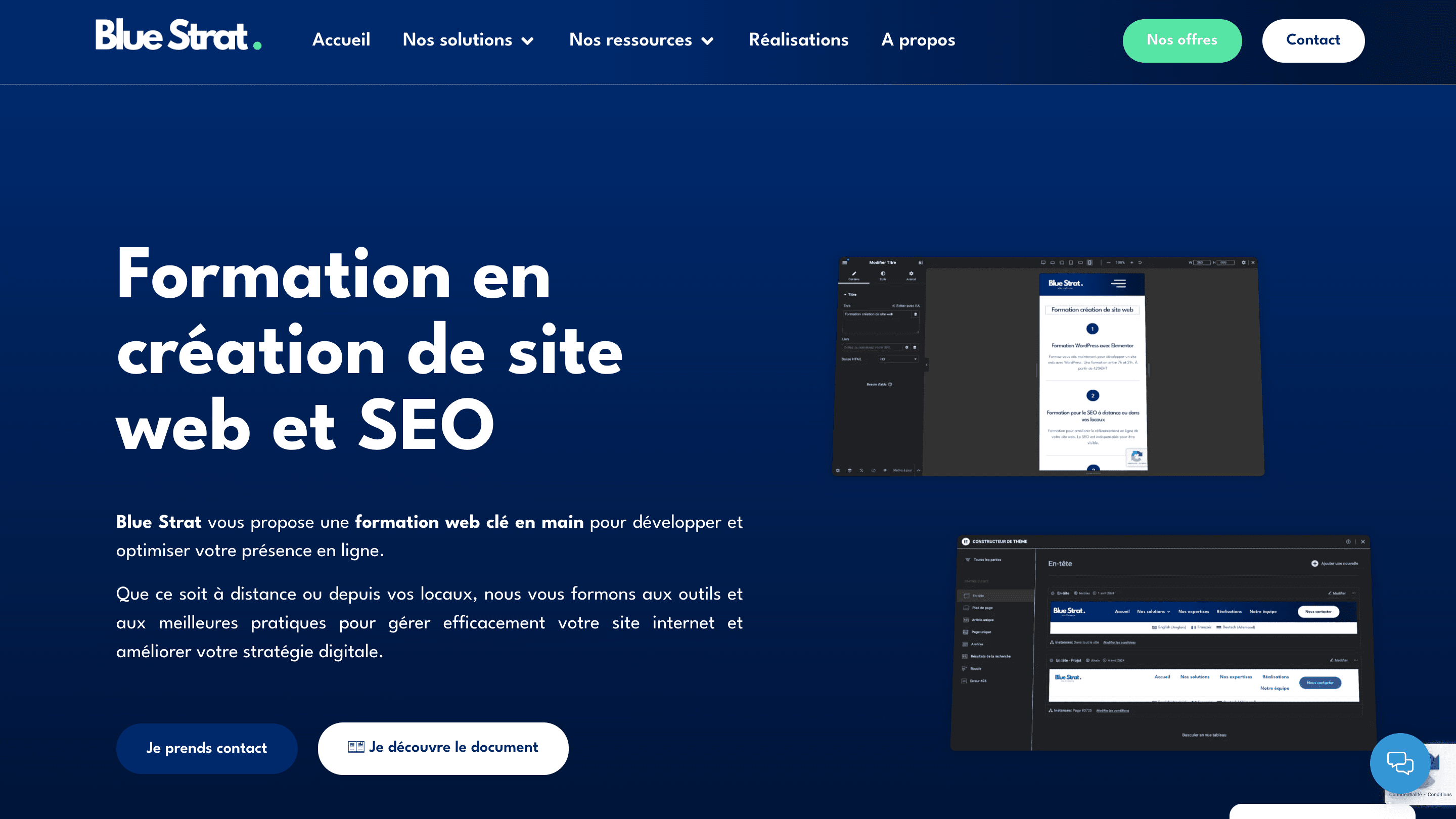 Interface design for BLUE STRAT - Wordpress / Shopify / React project